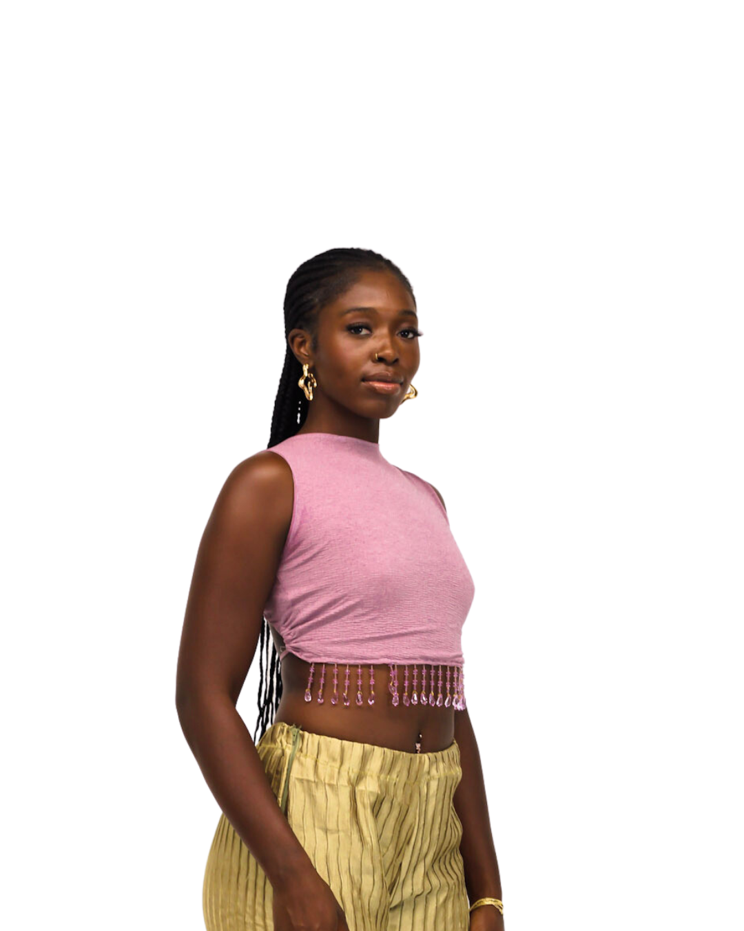 Lilian - Beaded Cropped Top